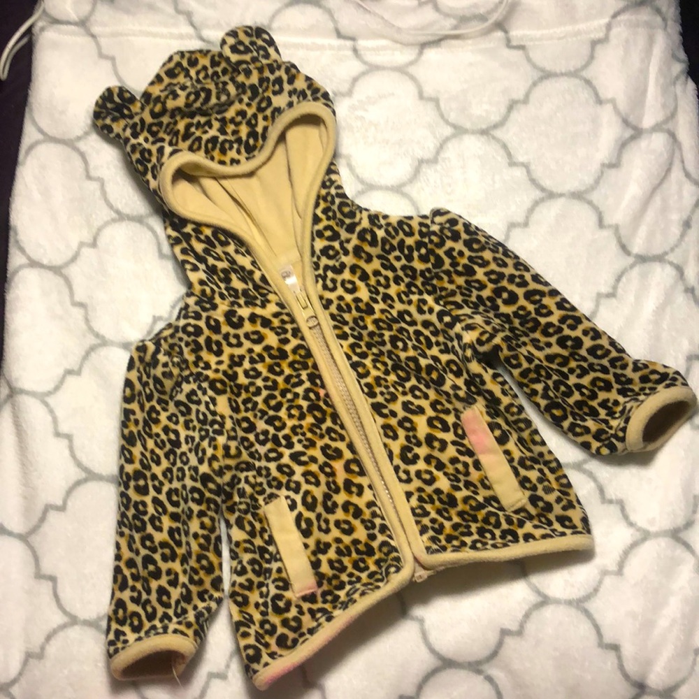 Leopard-Print Zip Hoodie for Baby